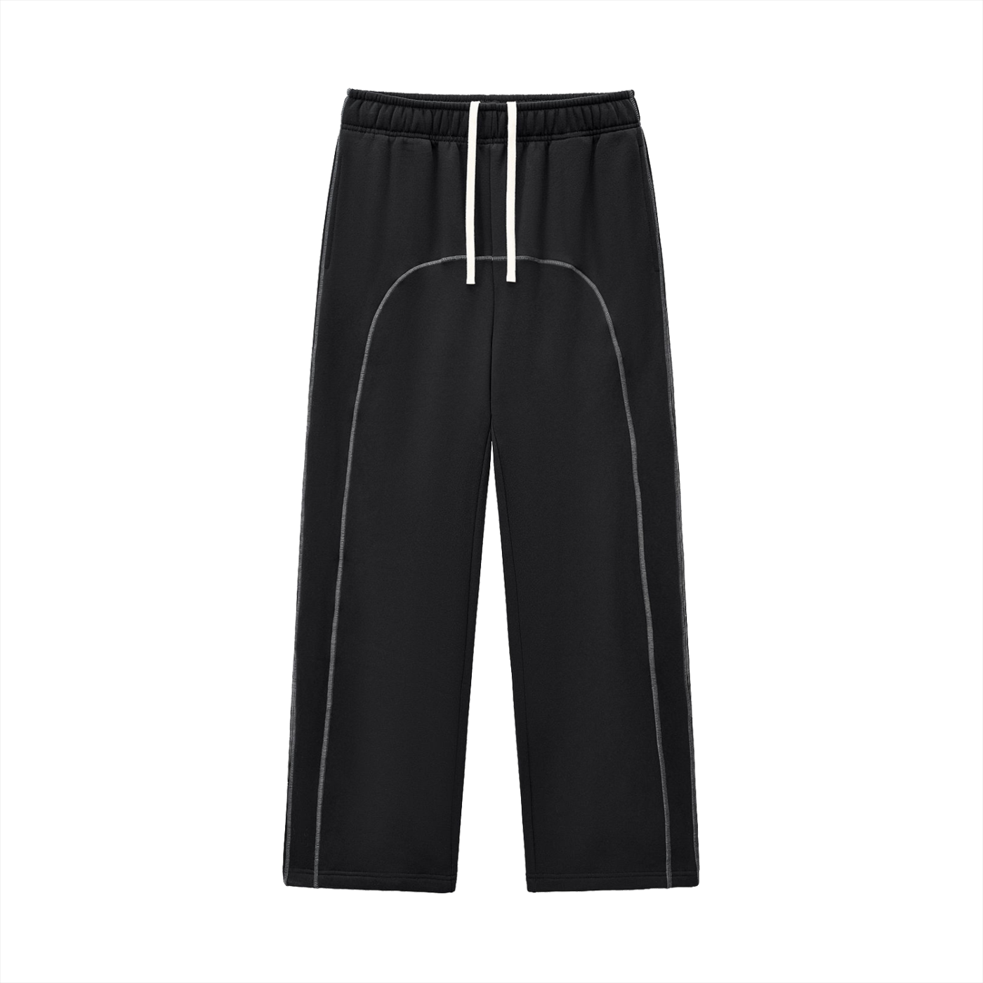 DELAPRIX Contrast-Stitched Fleece (Black) Sweatpants