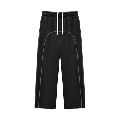 DELAPRIX Contrast-Stitched Fleece (Black) Sweatpants