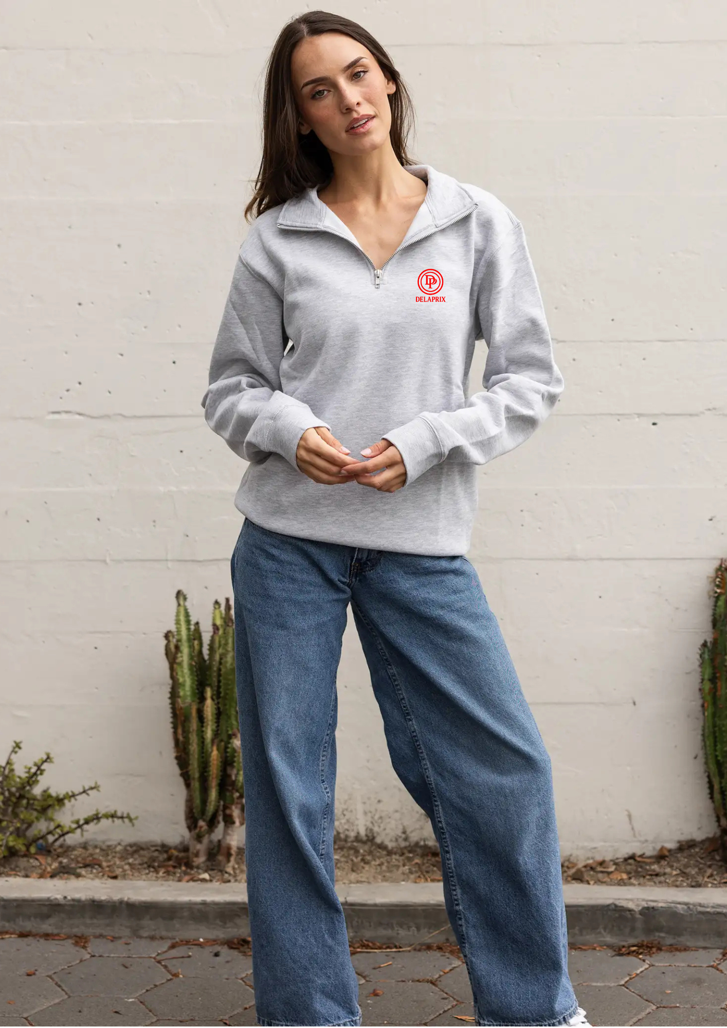 DELAPRIX Half-zip (Alpine Green) Heather Turtleneck Sweater