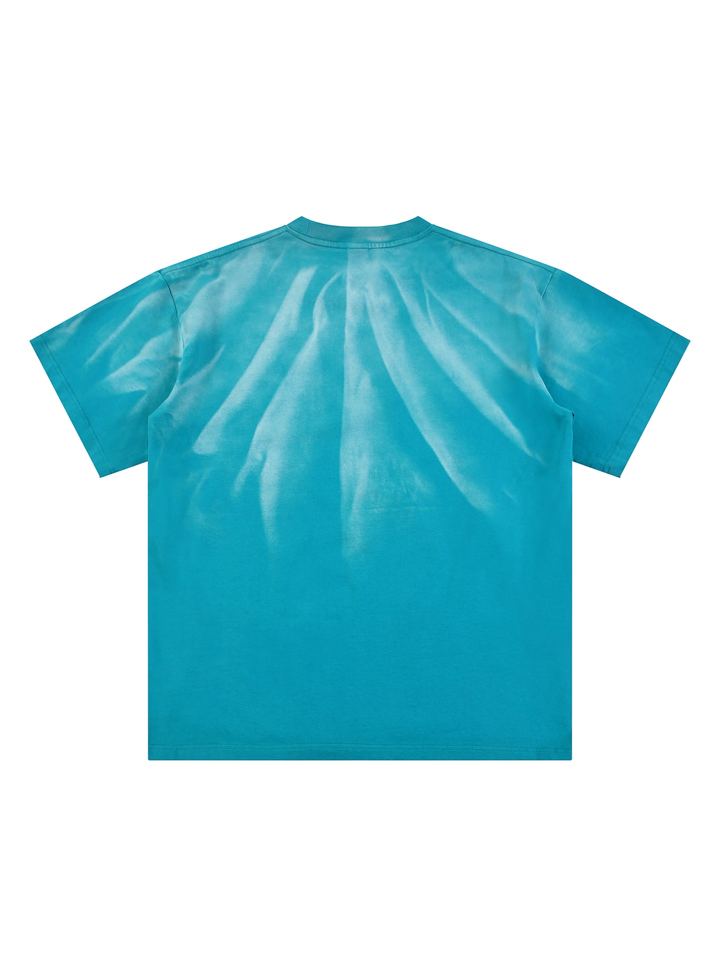 DELAPRIX Hand-Scrunched Sunfade (Peacock Blue) T-Shirt